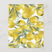 割引レモ鮮やかンブライダルシャワー招待状 (裏面)