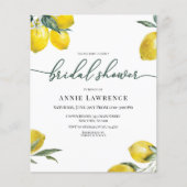 割引レモ鮮やかンブライダルシャワー招待状 (正面)