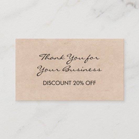 割引ロイヤリティ 名刺 (正面)