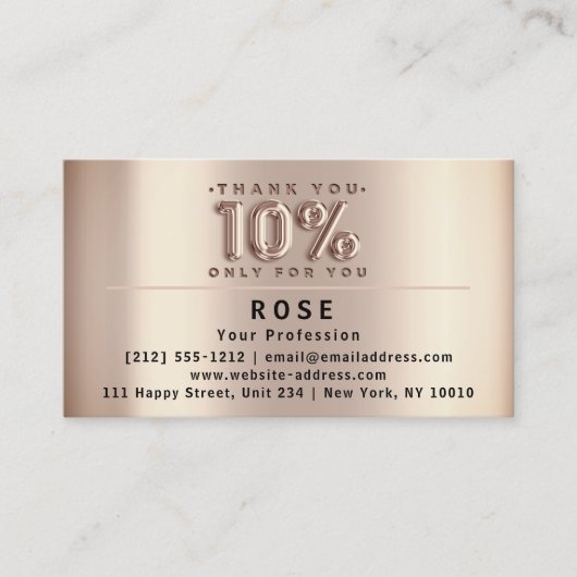 割引ロゴ10%オフ感謝していバラ米国フラグ 予約カード (正面)