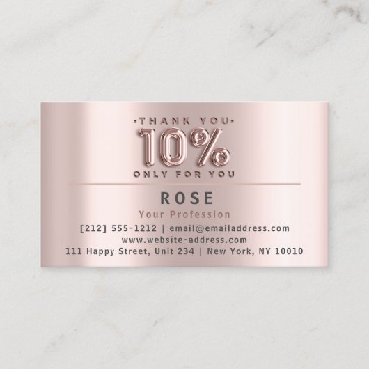 割引ロゴ10%オフ感謝していバラ米国国旗 予約カード (正面)