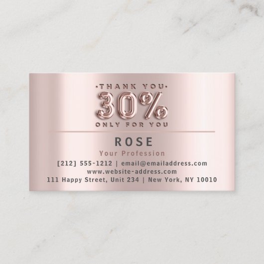 割引ロゴ30%オフ感謝していバラ米国国旗 予約カード (正面)