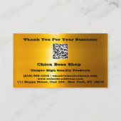 割引挿入名刺10$金ゴールドQRロゴ 名刺 (裏面)