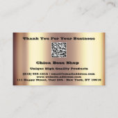 割引挿入名刺5$金ゴールドQRコード 名刺 (裏面)