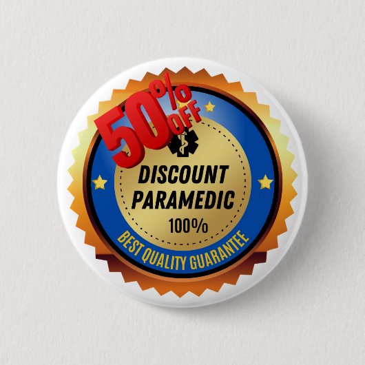 割引救急医療隊員ボタン 缶バッジ (正面)