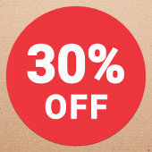 割引率ステッカー | 販促品の赤 ラウンドシール