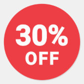 割引率ステッカー | 販促品の赤 ラウンドシール (正面)