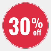 割引販売から30%割引 ラウンドシール (正面)