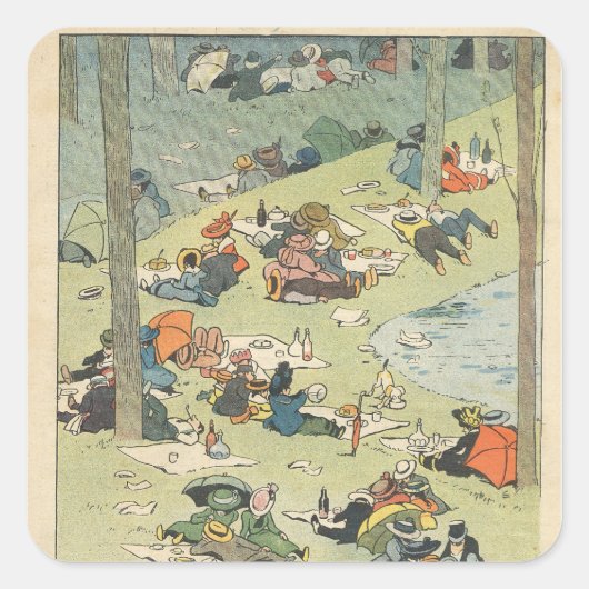 割烹の展覧会 スクエアシール (正面)