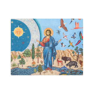 創世記モザイク14"x 11"メタルウォールアート メタルプリント