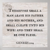 創世記第2章24節ヤコブの聖書クリスチャン王 ポスター (正面)