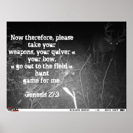 創世記第27章3節トレイルカメラモンスターバックポスター ポスター (正面)