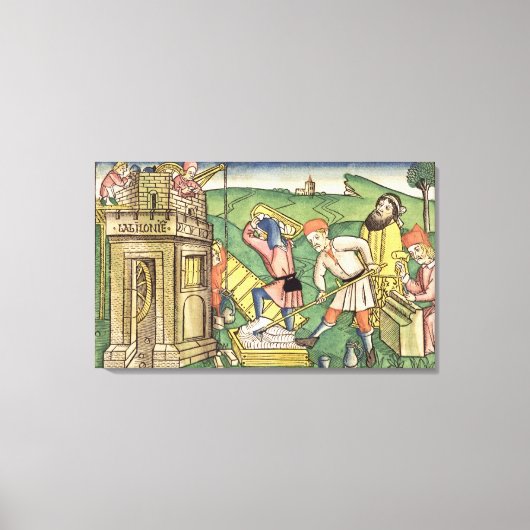 創世記11 1-9建物バベルの塔、t キャンバスプリント (正面)