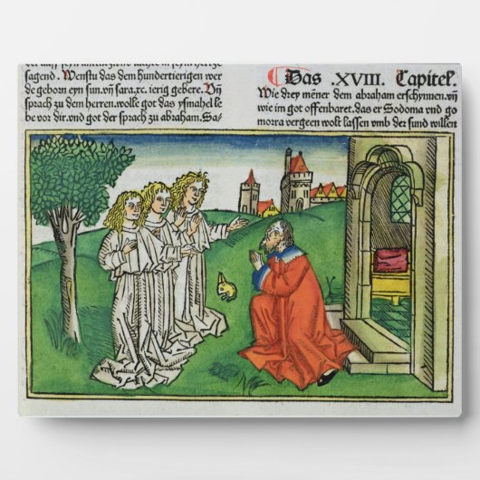 創世記18 2アブラハムと三天使の出 フォトプラーク (正面)