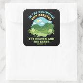 創世記1:1最初に神が創造された – 信仰 スクエアシール (バッグ)