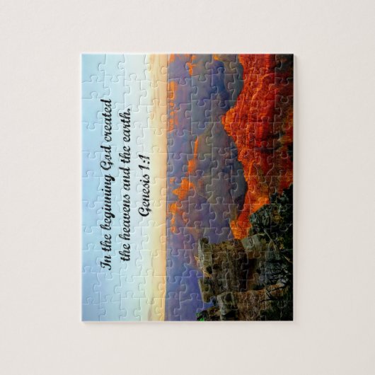 創世記1:1最初に、神は創造された ジグソーパズル (縦)