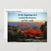 創世記1:1最初に、神は創造された ポストカード (正面/裏面)