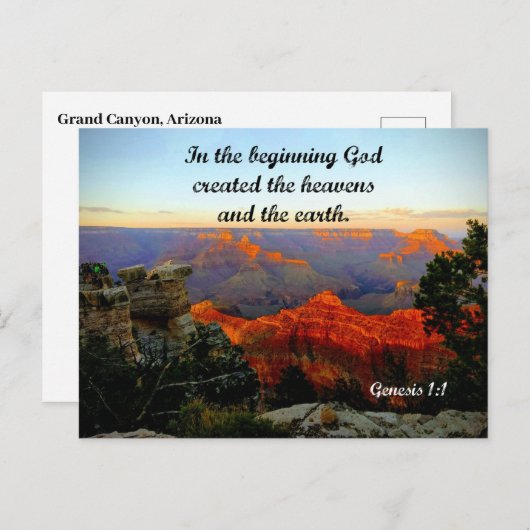 創世記1:1最初に、神は創造された ポストカード (正面/裏面)