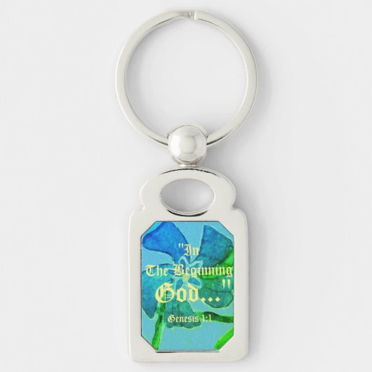 創世記1:1最初の神で…"聖書の真理K キーホルダー (正面)