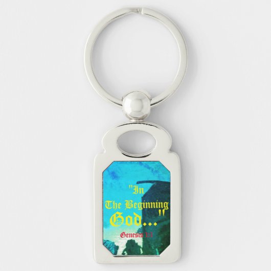 創世記1:1最初の神で…"聖書の真理K キーホルダー (正面)