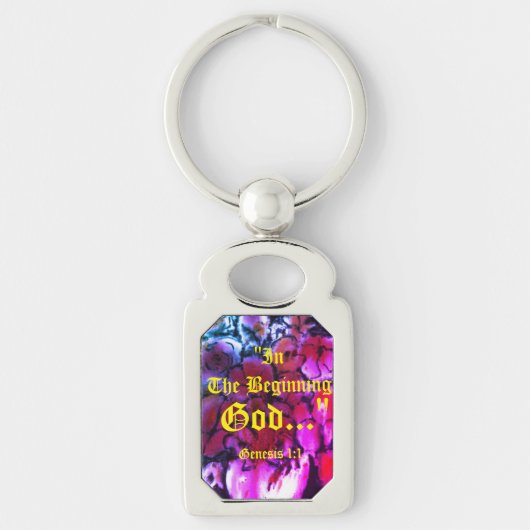 創世記1:1最初の神で…"聖書の真理K キーホルダー (正面)