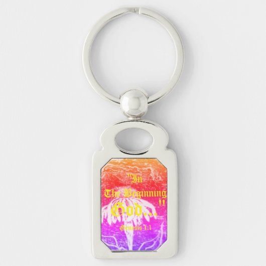 創世記1:1最初の神で…"聖書の真理K キーホルダー (正面)