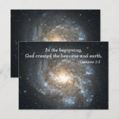 創世記1:1 記憶の聖書の言葉カード ポストカード (正面/裏面)