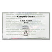 創世記1 20-23神は言われた、「水は持って来なさい マグネット名刺 (正面)