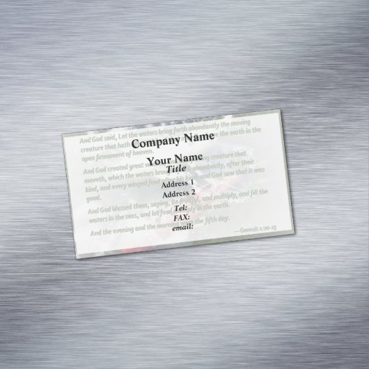 創世記1 20-23神は言われた、「水は持って来なさい マグネット名刺 (インサイチュ)