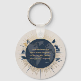 創世記1:31 – 神の創造は良かった キーホルダー