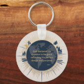 創世記1:31 – 神の創造は良かった キーホルダー (正面)