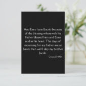 創世記27:41 KJV聖書の聖なる書物、 経典挨拶 カード (スタンド正面)