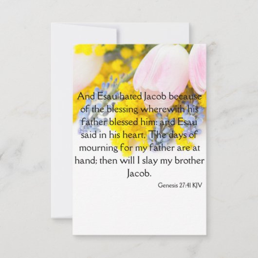 創世記27:41 KJV聖書聖なる書物、 経典Pic Greeting カード (正面)
