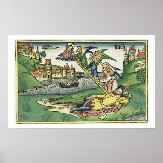 創世記28 10ヤコブの梯子、'ニュルンベルクから ポスター (正面)