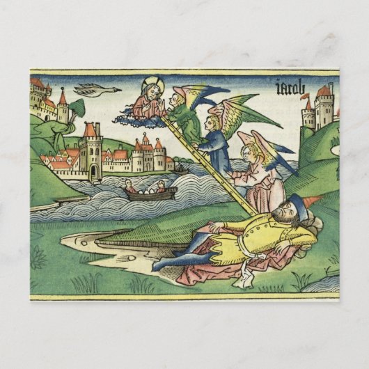 創世記28 10ヤコブの梯子、'ニュルンベルクから ポストカード (正面)