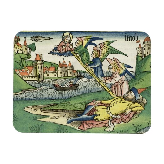 創世記28 10ヤコブの梯子、'ニュルンベルクから マグネット (横)