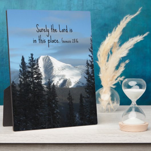 創世記28:16確かに主はこの場所にいる。 フォトプラーク (側面)