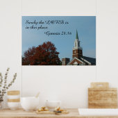 創世記28:16確かに主はこの場所にいる ポスター (キッチン)