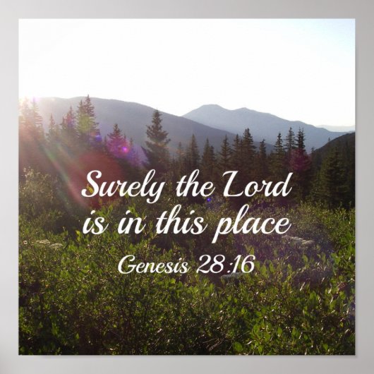 創世記28:16確かに主はこの場所にいる ポスター (正面)