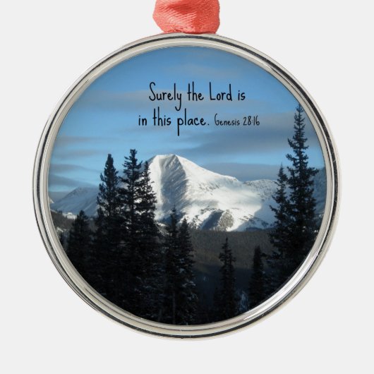 創世記28:16確かに主はこの場所にいる。 メタルオーナメント (正面)
