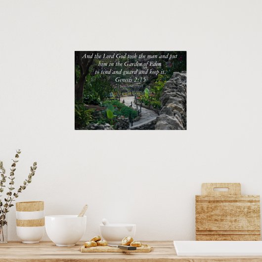 創世記2:15 ポスター (キッチン)