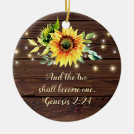 創世記2:24この二つは一つにな結婚る セラミックオーナメント