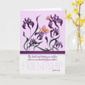 創世記31聖句と紫との友情 カード (黄色い花)