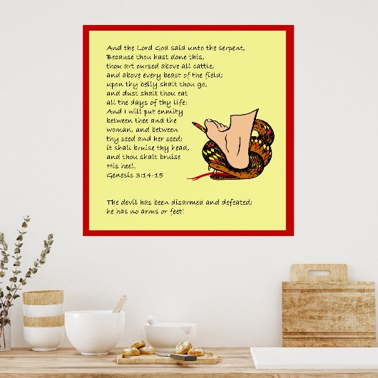 創世記3:14-15 ポスター (キッチン)