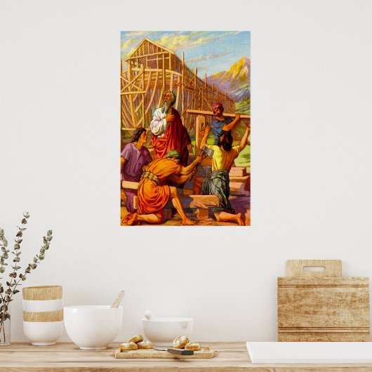 創世記6ノアが箱舟のポスターを作る ポスター (キッチン)