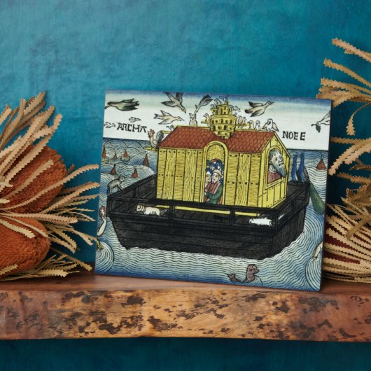 創世記6:11-24ノアの箱舟、ニュルンベルクよだれかけ フォトプラーク (側面)