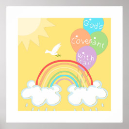 創世記9章 神の人との契約 虹 ポスター