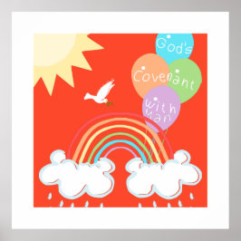創世記9章 神の人との契約 虹 ポスター