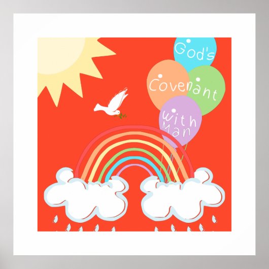 創世記9章 神の人との契約 虹 ポスター (正面)