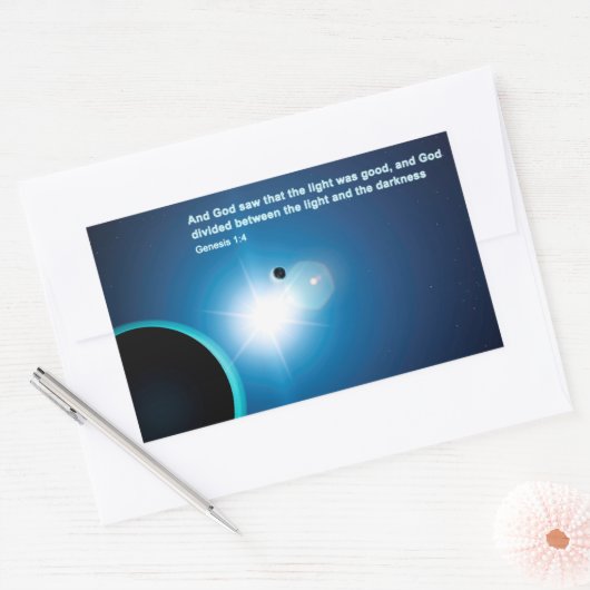 創世記 – 光と闇 長方形シール (封筒)